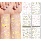 ROSE GOLD BRIDE TATTOOS METALLIC PARTY STICKERS_CWMM8243