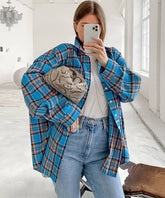 Vintage Checkered Long Sleeve Shirt Jacket