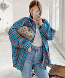 Vintage Checkered Long Sleeve Shirt Jacket