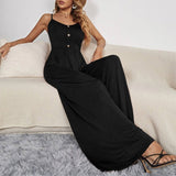 Summer Solid Color Pullover Sleeveless Jumpsuit
