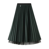 REVERSIBLE PLEATED TULLE A LINE MIDI SKIRT_CWBMS0374