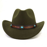 Turquoise Trim Western Cowboy Hat For Women_Cwah0688