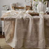 HOME PLAIN RUFFLED POLYESTER AND LINEN TABLECLOTH_CWMM0967