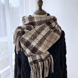PLAID TASSEL SCARF WRAP FOR STUDENTS COUPLES_CWASC1461