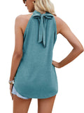 Waistcoat Halter Top Keyhole Sleeveless Shirt