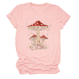 PLAYFUL RED MUSHROOM PRINT WOMENS BASE TEE_CWTTS1510