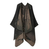 SHAWL VINTAGE SCARF FAUX CASHMERE SLIT WARM CAPE_CWASC2232