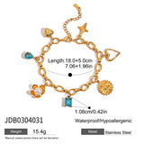 Vacation Pearl Heart Flower Blue Bracelet