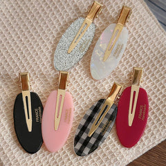 Sweet Oval Hair Clip Side Bang Barrette_Cwaha08289
