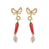 FASHIONABLE VEGETABLE WINE GLASS PEARL EARRINGS_CWAJE5053