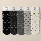 Versatile Wood Ear Lace Bowknot Mid-Calf Socks_Cwms1363