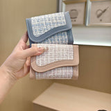 Simple Tweed Panel Trifold Wallet_Cwab06223