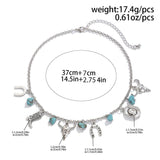 COWBOY HAT TURQUOISE MULTI LAYER NECKLACE_CWAJE1804
