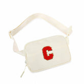 SPORTY FANNY PACK CHENILLE LETTERS NYLON FABRIC_CUAB0283