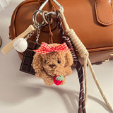 FLUFFY DOG DOLL KEYCHAIN WITH BOW CORD_CWMM7646