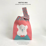 Cartoon Animal Series Knitted Handbag_Cwab2372