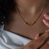 RETRO GOLD TITANIUM STEEL NECKLACE_CWAJE1077