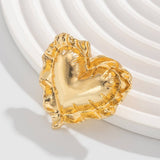 NEW WRINKLED THREE DIMENSIONAL LOVE ALLOY RING_CWMM3241