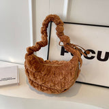 PLUSH VELVET CLOUD BAG WOMEN LARGE SHOULDER TOTE_CUAB00563