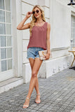 Solid Color V-Neck Sleeveless Pleated Chiffon