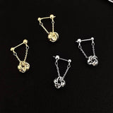 GEOMETRIC SPIRAL TWIST PENDANT TASSEL EARRINGS_CWAJE3131