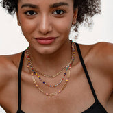 COLLARBONE METAL COLORED MULTI LAYER NECKLACE_CWMM3592
