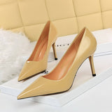 SIMPLE GLOSSY SHALLOW POINTED TOE SEXY HIGH HEELS_CWSHH0060