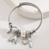 Trendy Stainless Steel Mermaid Tail Heart Bracelet_Cwmm8506