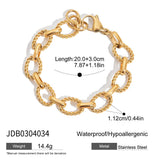 MODERN 18K GOLD SILVER ROPE CROSS CHAIN BRACELET_CWAJE4822