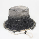 Vintage Washed Raw Edge Gradient Bucket Hat_Cwah1133