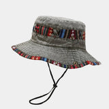 ETHNIC WASHED FISHERMAN HAT FOR OUTDOOR SUN_CWAH3787