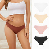 Women Mid-Waist Wavy Lace Ice Silk Panties_Cwmu0276