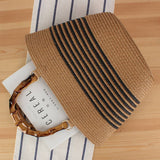 CONTRAST COLOR STRIPED HAND WOVEN BAG_CWAB2092