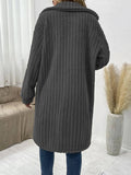 Womens Woolen Coat In Solid Color With Lapels