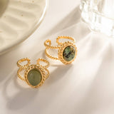 AFRICAN PINE STONE GOLD FASHION RING_CWAJE1398