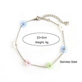 COLORFUL STAINLESS STEEL FLOWER ANKLET_CWAJE4610