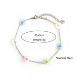 COLORFUL STAINLESS STEEL FLOWER ANKLET_CWAJE4610