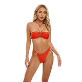 BANDEAU MESH WRAP SKIRT THREE PIECE SWIMSUIT_CWMW0333