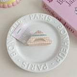 FLORAL CHECKERED BOW CLIP ACRYLIC HAIR ACCESSORIES_CWAHA3971