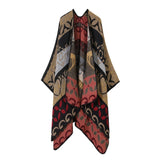 SHAWL SCARF KNITTED JACQUARD SLIT CAPE_CWASC2259
