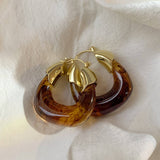 RETRO BROWN LIGHT LUXURY EARRINGS_CWASC1339