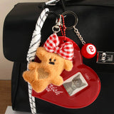 CUTE PLUSH BEAR KEYCHAIN WITH BOW PHOTO HOLDER_CWMM7825