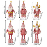 Cwmm2995_Pink Santa Doll Retractable Elk Decoration