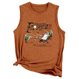 Trendy Loose Fit Tank, Funny Print For Women
