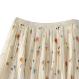 REVERSIBLE FLORAL MESH PLEATED MIDI SKIRT_CWBMS0346