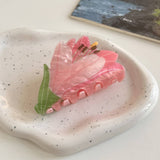 Tulip Lily Rose Hair Claw, Acrylic Flower Clip