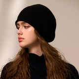 Womens Knit Beanie War Cashmere Cuffed Hat_Cwah3993