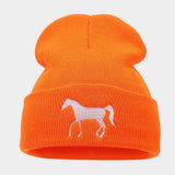 HORSE EMBROIDERY WARM COLD OUTDOOR KNITTED HAT_CWAH2090