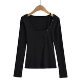 Two Button-Up Long-Sleeved T-Shirts