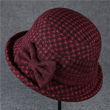 THICKENED WARM CURLED BOW RETRO BUCKET HAT_CWAH1795